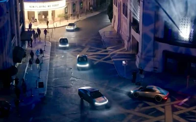 $30,000 Tesla Cybercab due “before 2027,” Robovan concept seats 20