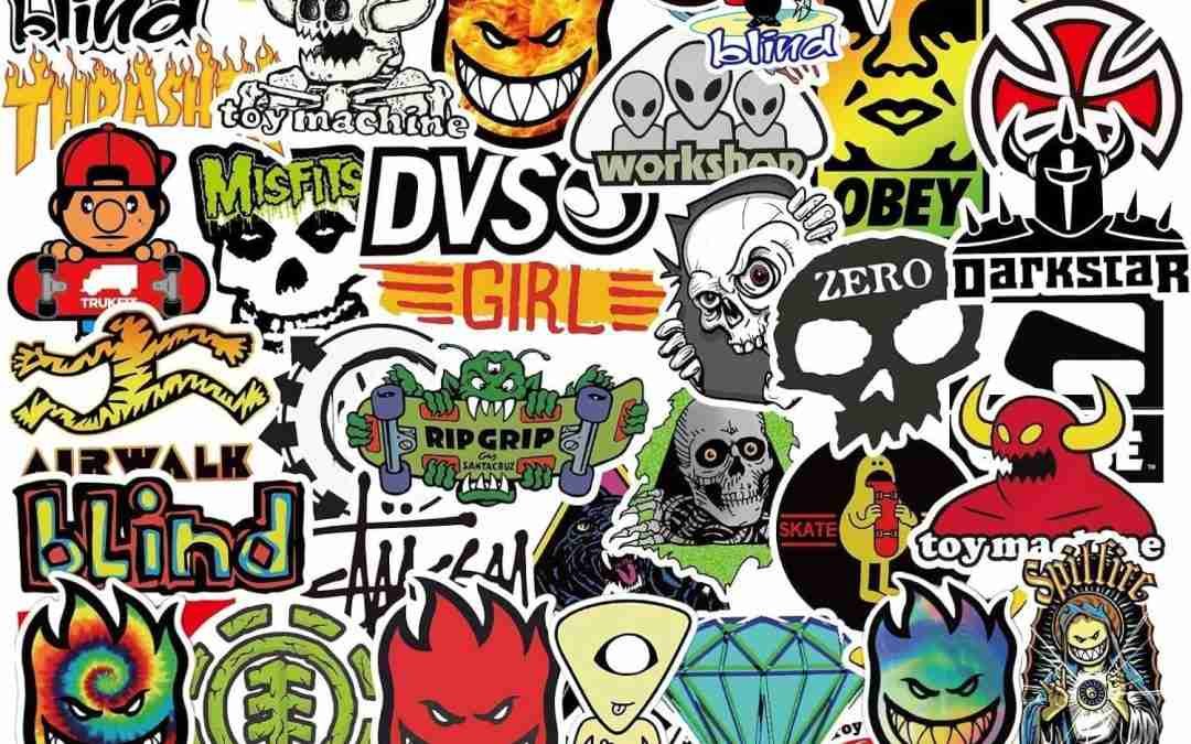 Skateboard Stickers 100Pcs/Pack Cool Waterproof Stickers for Laptop Water Bottle Suitcase Phone, Skateboarding Stickers Decal for Teens Boys Adults