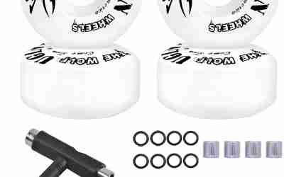 Skateboard Wheels 52mm 95A with Tool Set, Skateboard Bearings,Skateboard Tools Washers, Freestyle Skateboard Wheel Tips Street Skateboard