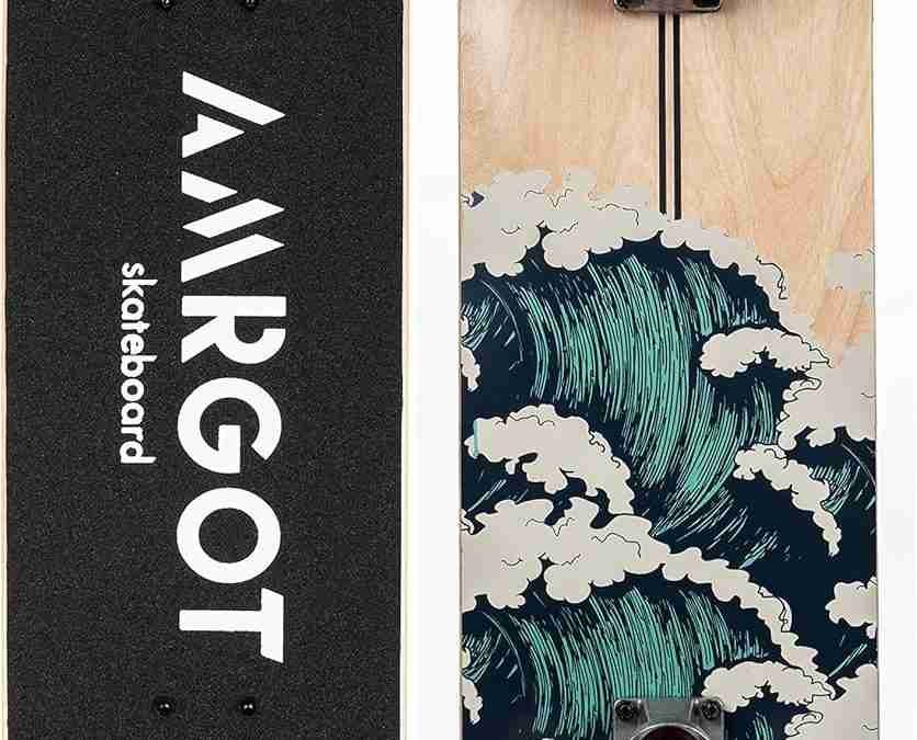 Amrgot Skateboards for Beginners,31*8 inches Complete Skateboards for Kids,Boys,Girls and Adults,7 Layer Maple Wood,Double Kick Deck Concave Standard and Tricks Skateboard