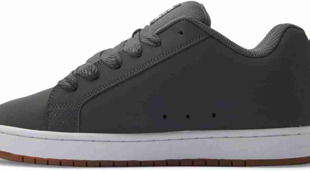 DC Men’s Court Graffik Casual Skate Shoe, Dark Grey/White, 12