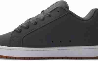 DC Men’s Court Graffik Casual Skate Shoe, Dark Grey/White, 12