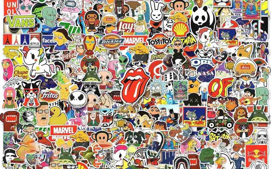 300pcs Cool Stickers for Adults, Brand Stickers for Water Bottles, Waterproof Vinyl Stickers Pack for Laptop, Skateboard, Luggage