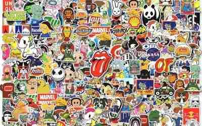 300pcs Cool Stickers for Adults, Brand Stickers for Water Bottles, Waterproof Vinyl Stickers Pack for Laptop, Skateboard, Luggage