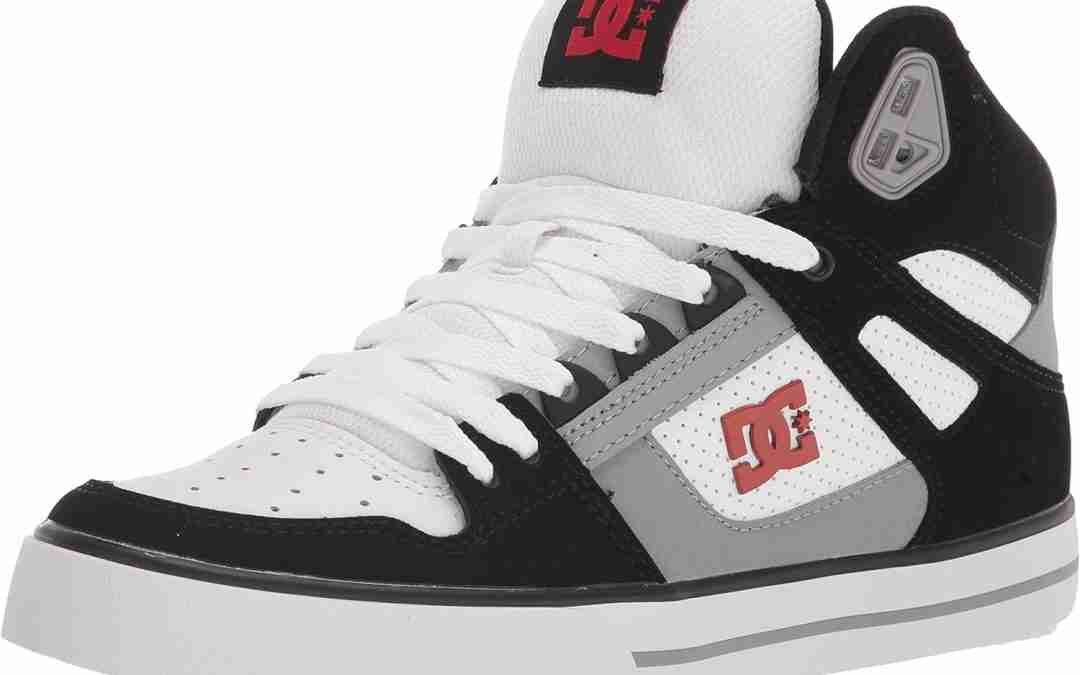 DC Men’s Pure High Top Wc Skate Shoes Casual Sneakers, Black/White/RED, 11