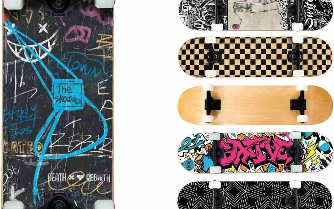 Pro Complete Skateboards for Beginners Adults Teens Kids Girls Boys 31×8 Inch Skate Boards 7 Layer Canadian Maple Double Kick Deck Concave Longboards