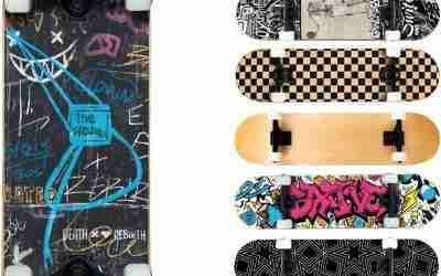 Pro Complete Skateboards for Beginners Adults Teens Kids Girls Boys 31×8 Inch Skate Boards 7 Layer Canadian Maple Double Kick Deck Concave Longboards