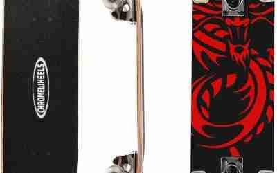 ChromeWheels 31 inch Skateboard Double Kick Skate Board Cruiser Longboard 8 Layer Maple Deck Skateboards for Kids and Beginners