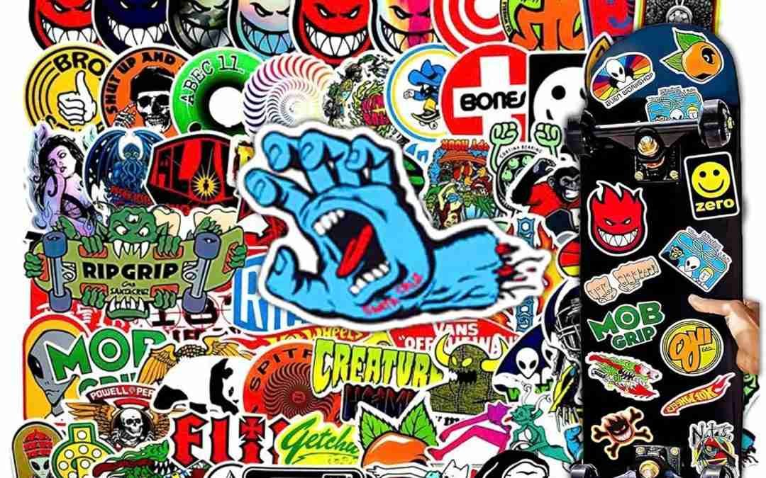 100Pcs Skateboard Stickers, Skateboading Pack Stickers for Suitcase Skateboard Laptop Computer Water Bottles Car Teens Boys Girls Decal Waterproof Sticker