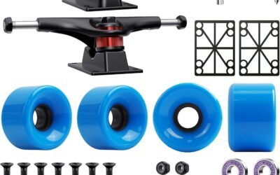 Jizmo Skateboard Trucks and Wheels Set, High Rebound Cruiser Skateboard Wheels 60mm, Skateboard Bearings ABEC-11, Skateboard Tool, Skateboard Pads, Skateboard Hardware Combo Starter Set