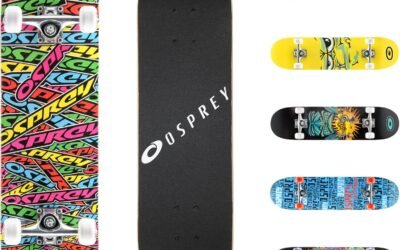 Osprey Kids Skateboard, 31” x 8″ Double Kick Skateboard for Beginners with Maple Deck, for Boys & Girls, Multiple Styles