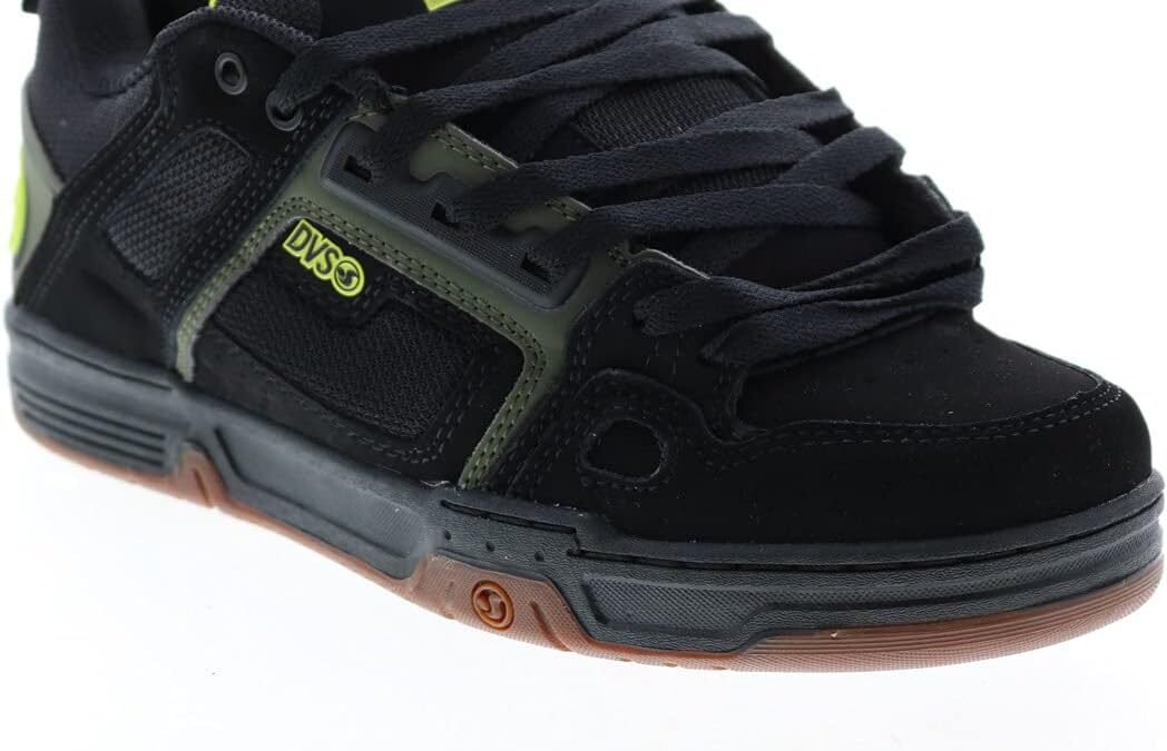 DVS Skateboard Shoes Comanche Black/Olive/Gum Size 9