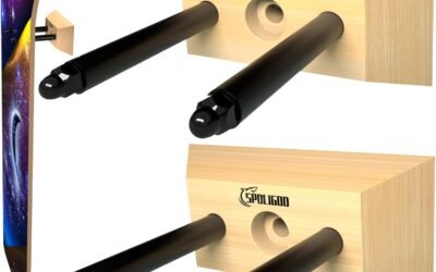 Skateboard Wall Mount Hanger, Wood Skateboard Hanger, Longboard Deck Hanger for Display and Storage at Studio and Storeroom for Floating Effects