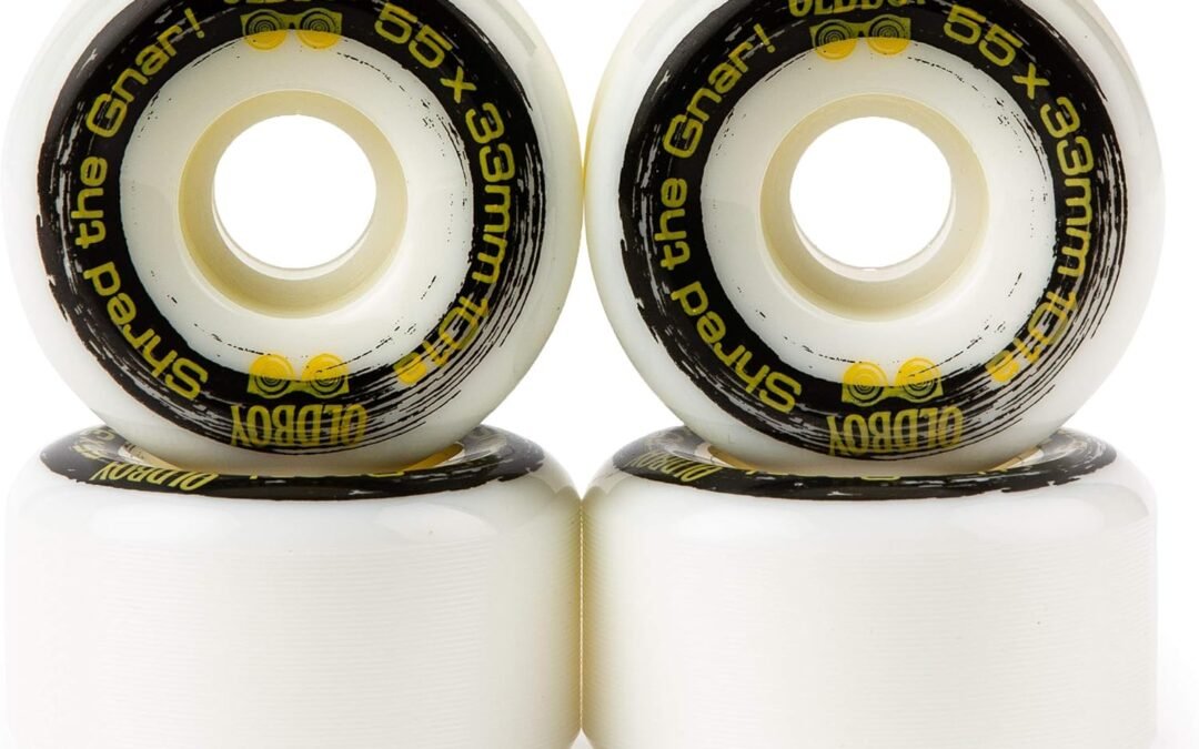 Oldboy Skateboard Wheels, Set of 4 Wheels for Skateboards, Longboards, Inline Skates, Rollerblades, for Skateboard Tricks and Cruising | Skateboard Accessories, 55 x 33mm, White