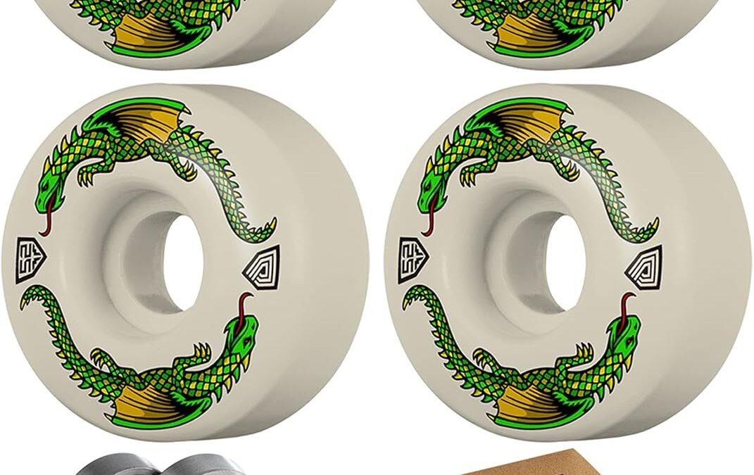 Powell Peralta Dragon Formula 93A Skateboard Wheels with Bones Big Balls Reds Bearings Bundle