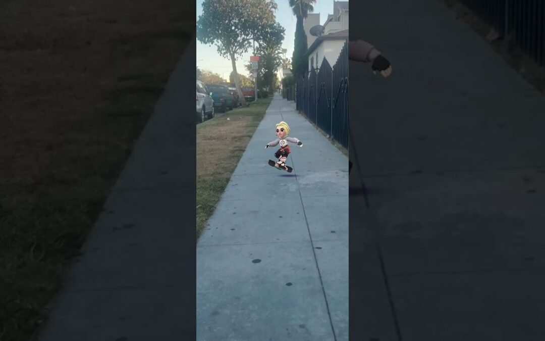 Catrine riding hoverboard in the sidewalk!