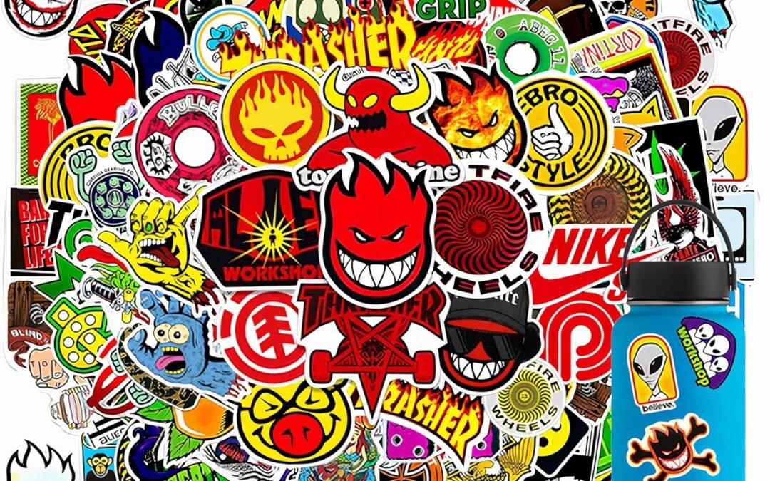 200 Pcs Skateboard Cool Stickers, Hypebeast Sticker, Skateboading Water Bottle Stickers, Waterproof Vinyl Decals for Suitcase Laptop Phone Guitar