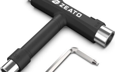 All-in-One Skate Tools Multi-Function Portable Skateboard T Tool Accessory with T-Type Allen Key and L-Type Phillips Head Wrench Screwdriver