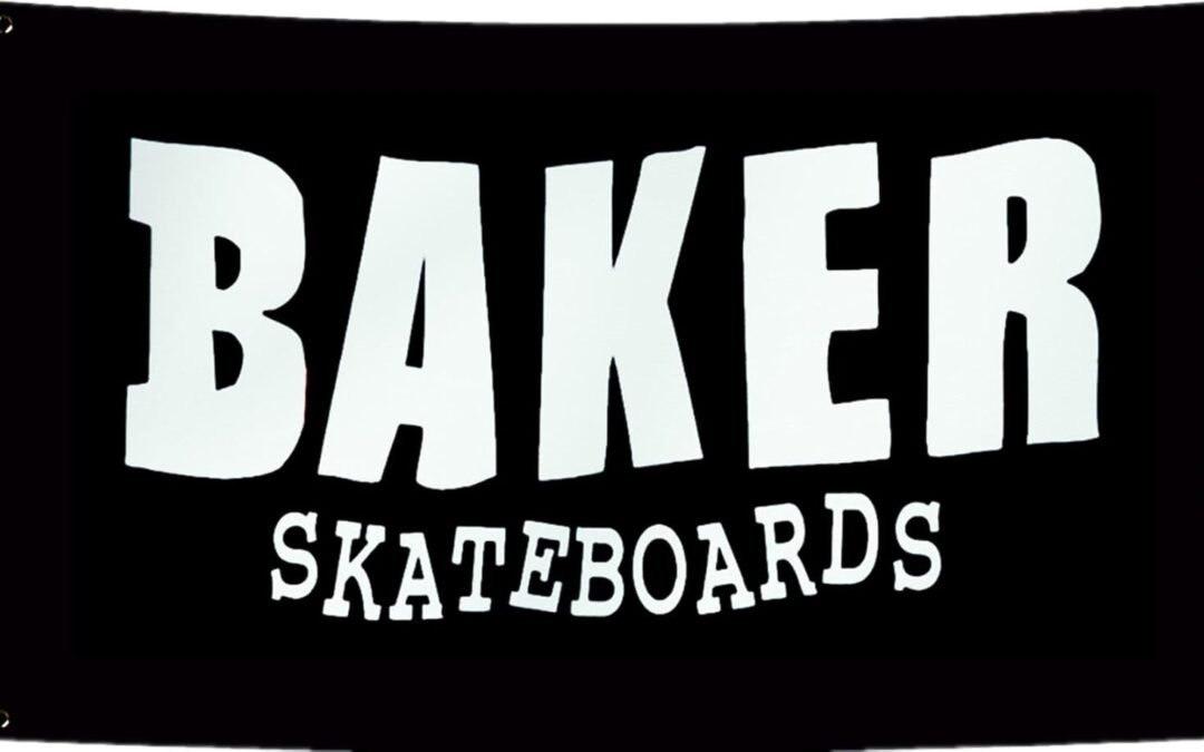 Skateboards Flag 2×3 Ft College Dorm Room Guys Man Cave Frat,100D Polyester,Baker Skateboards Flag for Baker Fan with 4 Brass Grommets for Bedroom Wall. (2x3ft)