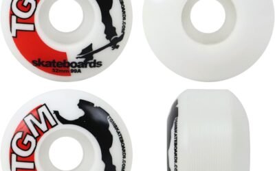 TGM Skateboard Wheels 52mm 99A Choose Color and Size – Super High Rebound for Street and Park with Grooved Surface for Increased Grip and Speed
