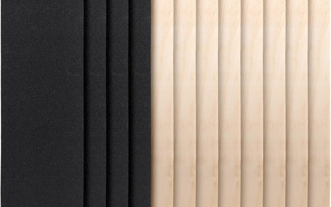 Meooeck Blank Skateboard Decks for Art Painting 32 x 8 in, Wood Maple Skateboard Replacement 7 Ply Double Tail Plain Unfinished Skate Board with Sandpaper for Enthusiasts DIY Back School Gifts