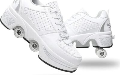 Double-Row Deform Wheel Automatic Walking Shoes Invisible Deformation Roller Skate 2 in 1 Removable Pulley Skates Skating Parkour