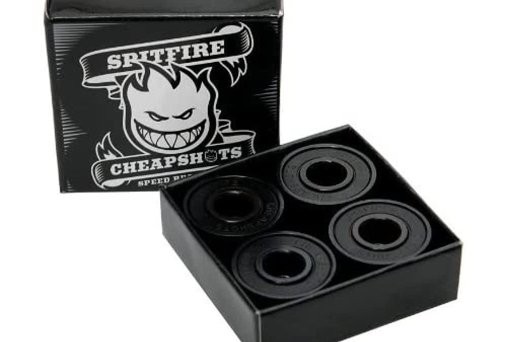 Spitfire Skateboard Wheels Cheapshots Bearings – Includes 8 Bearings and Bighead Sticker – Removable Black Shields – for All Types of Skateboarding – Fits All Trucks and Wheel Combos