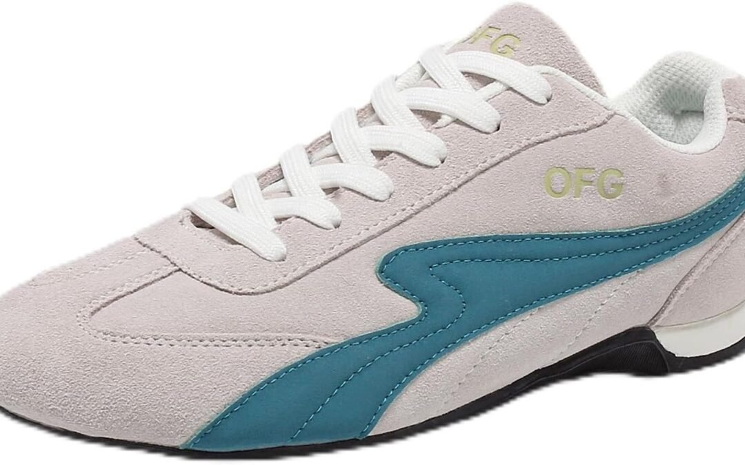 OFG Women’s Fashion Retro Sneakers Slip-Resistant Walking Shoes Lace Up Low Top Causal Tennis Skate Shoes