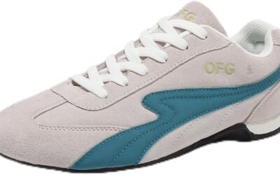 OFG Women’s Fashion Retro Sneakers Slip-Resistant Walking Shoes Lace Up Low Top Causal Tennis Skate Shoes