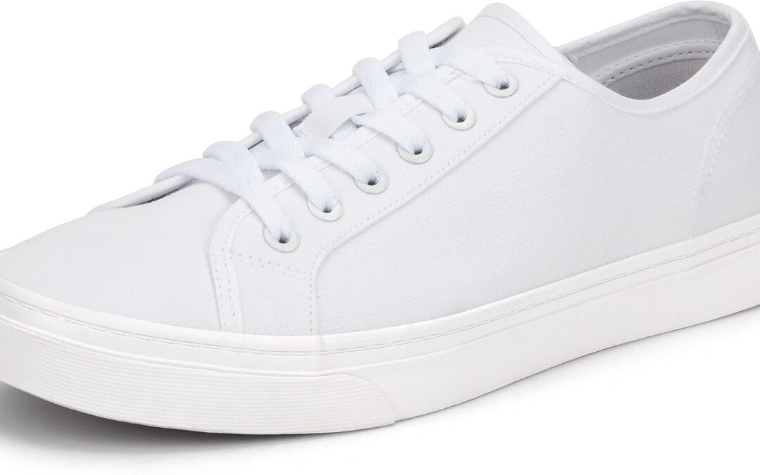 Men’s Black Classic Low Top Shoes Canvas Fashion Sneaker with Soft Insole Causal Dress Shoes for Men Comfortable Walking Shoes