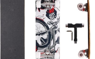 Cartoon Professional Double Kick Skateboard, 31 inch Maple Deck, ABEC-9 Bearings, 95A PU Wheels