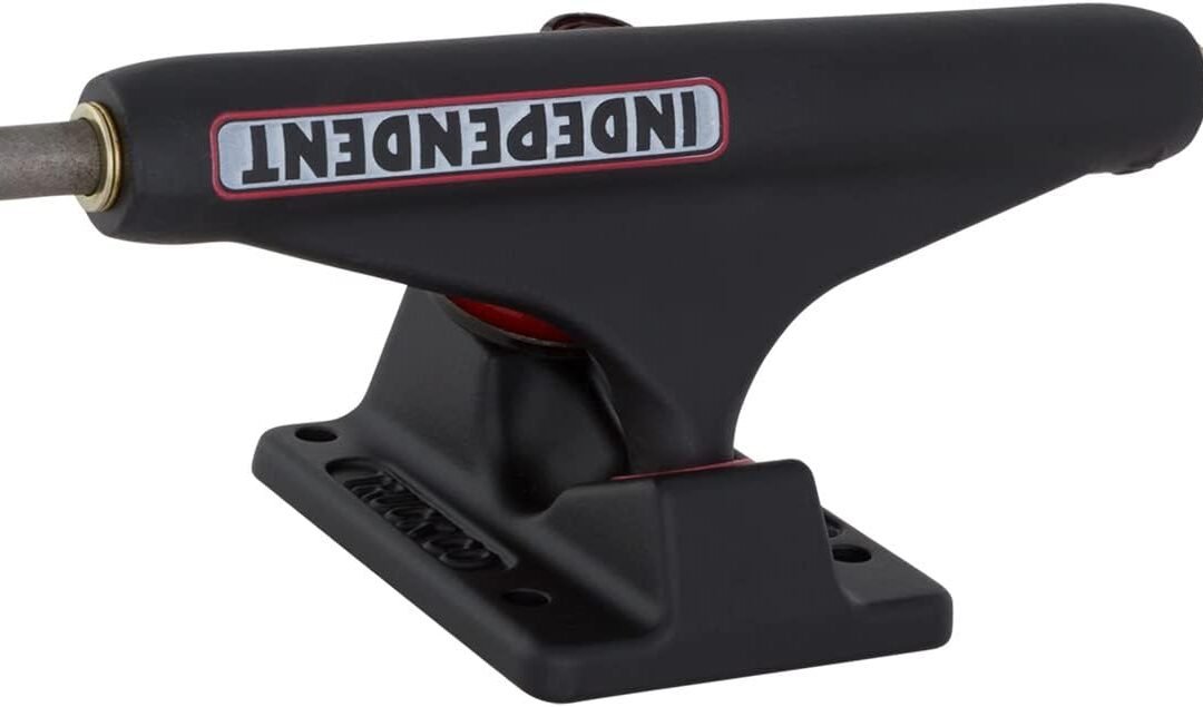 Independent Stage 11-139mm Bar Black/White/Red Skateboard Trucks – 5.39″ Hanger 8.0″ Axle (Set of 2)