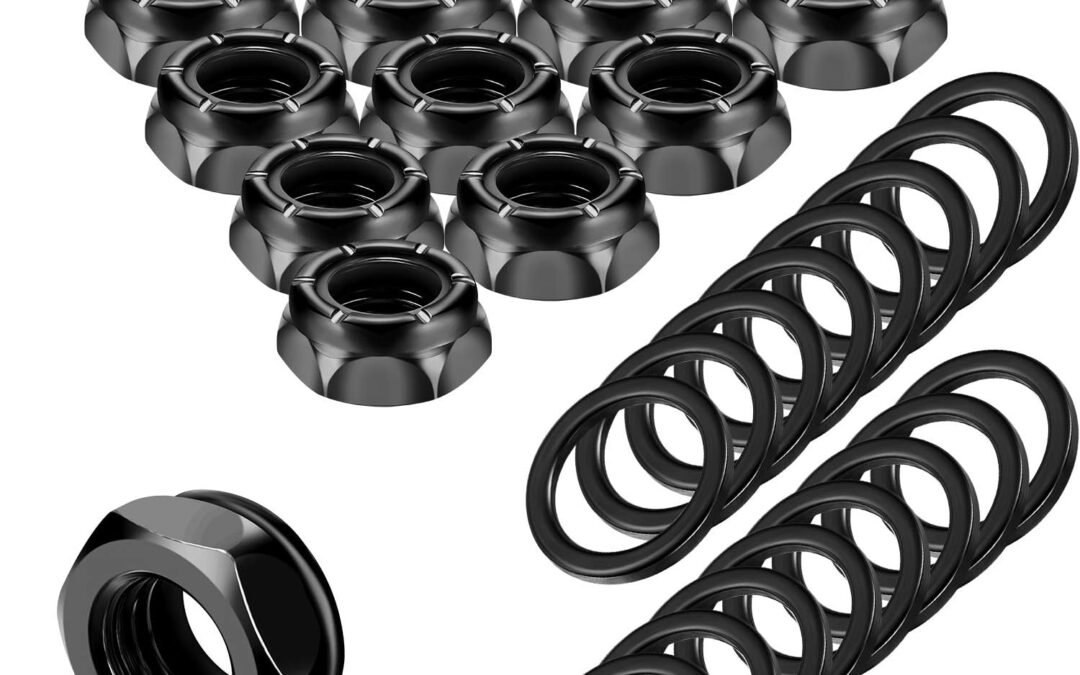 Outus 16 Pcs Skateboard Truck Nuts and 16 Pcs Axle Washers