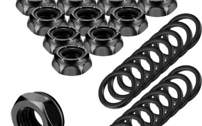 Outus 16 Pcs Skateboard Truck Nuts and 16 Pcs Axle Washers