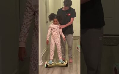Scarlett’s brother teaching her how to ride the hoverboard! #scarlettgray #hoverboard #shorts
