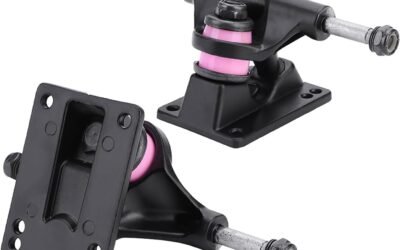 Alomejor Skateboard Trucks, Aluminum and Metal Alloy, Lightweight, 5.9 Inch, Integrated Design, Fast Reaction, Set of 2