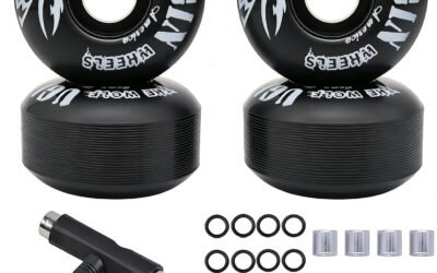 Skateboard Wheels 52mm 95A with Tool Set, Skateboard Bearings,Skateboard Tools Washers, Freestyle Skateboard Wheel Tips Street Skateboard